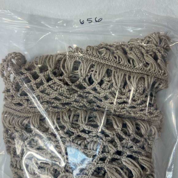 ✨Great Northern Indigo Large Tan Open Knit Cardigan Boho Vest - Picture 5 of 5